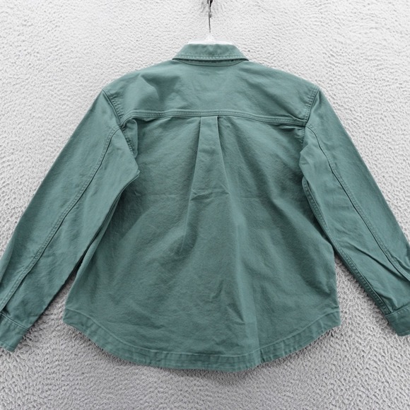 Carhartt Women Rugged Flex Loose Fit Heavyweight Duck Overshirt Green M NEW $80 - Picture 4 of 13